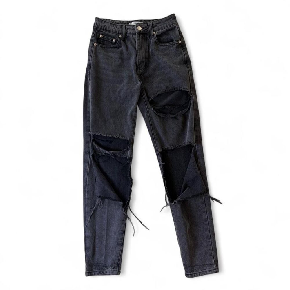 Adika Extreme Rip Distressed Black Jeans